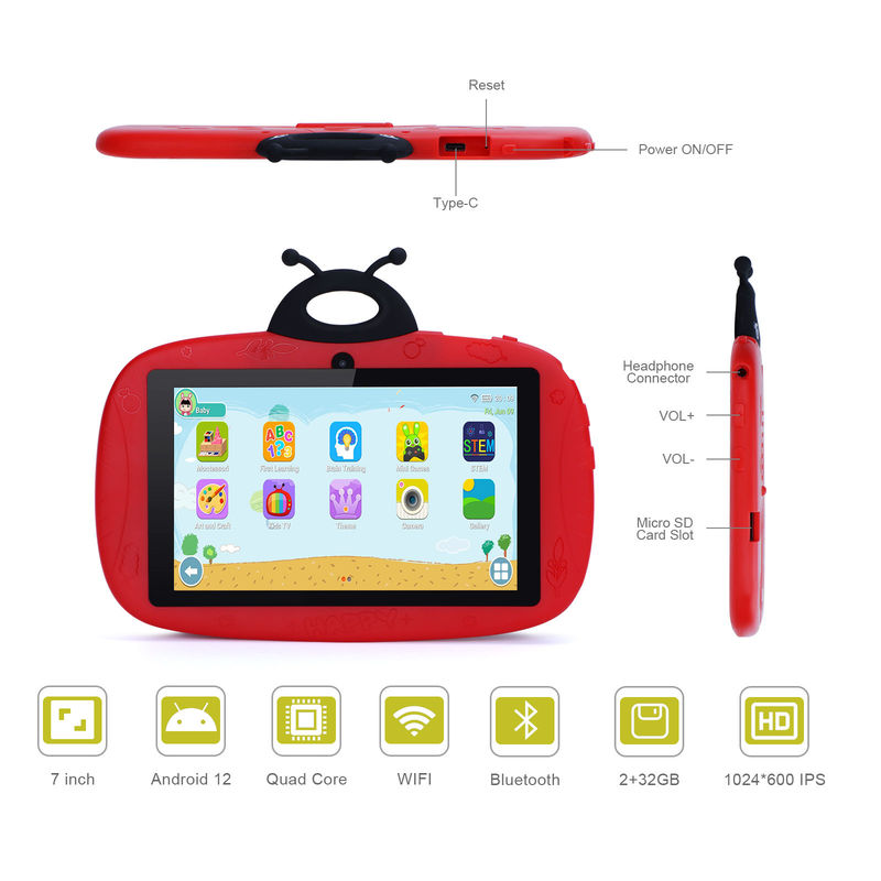 C Idee Android 12 Kids Tablet Expand 512GB Dual Camera 7 Zoll Tablet PC CM77