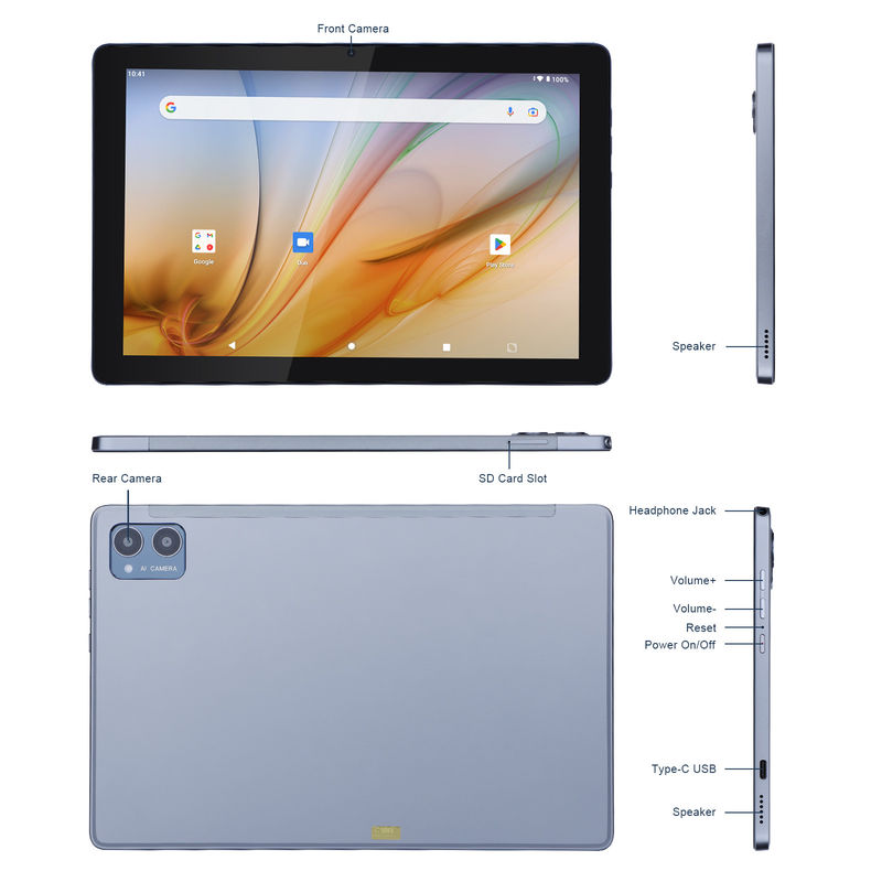 C Idea Bildungs-Tablet für Studenten Android 12 Tablet 10 Zoll mit Google Play 64 GB ROM 3 GB RAM 128 GB
