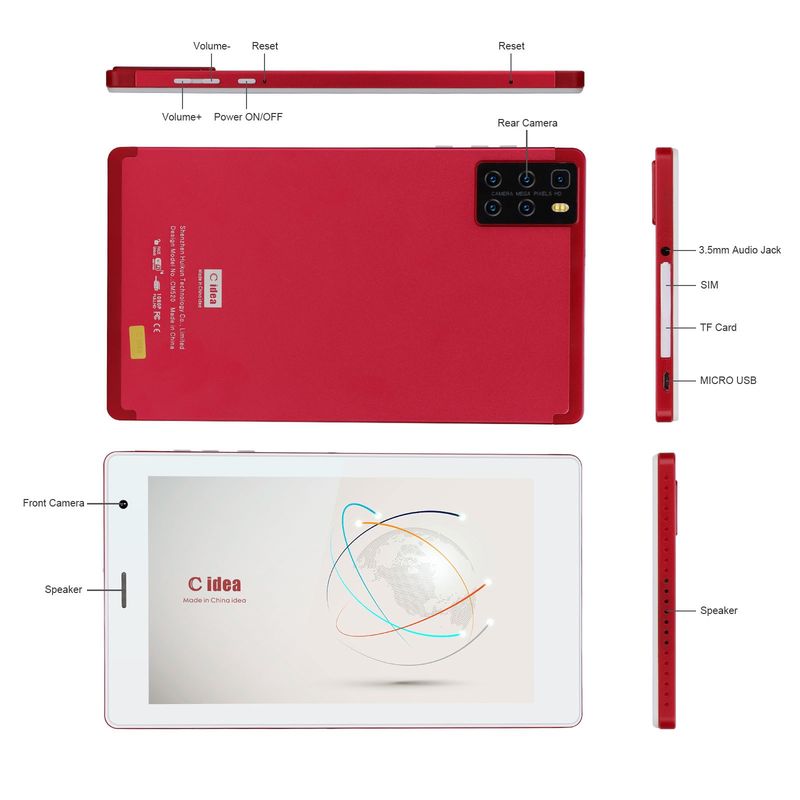C Idea 10 Zoll Tablet PC Android 12 1280x800 Auflösung Responsive Touch Tastatur und Stift CM8000plus