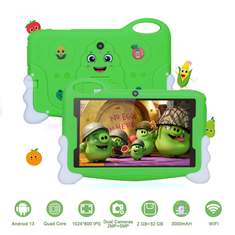 C-Idee Kinder Student Study Tablet 7 Zoll Cute lange Akkulaufzeit 32GB Speicher 2MP + 5MP Dual-Kameras CM90 Grün