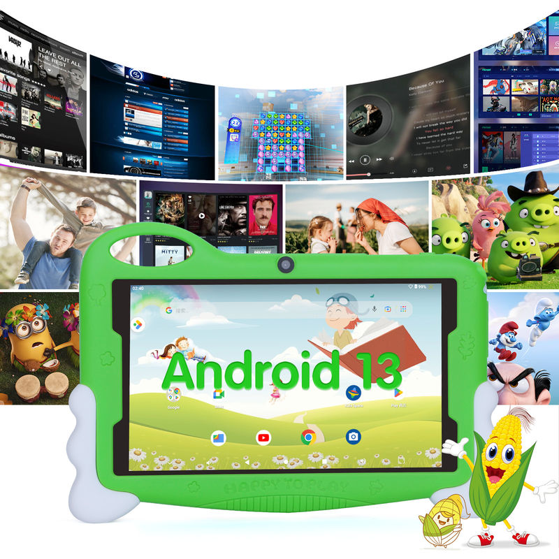 C-Idee Kinder Student Study Tablet 7 Zoll Cute lange Akkulaufzeit 32GB Speicher 2MP + 5MP Dual-Kameras CM90 Grün