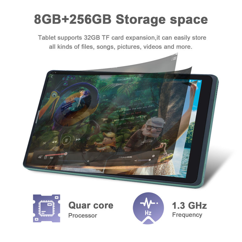 C-Idee Sim-Unterstützung Grünes Tablet PC 8GB RAM 256GB ROM 800x1280 IPS HD Bildschirm Tablet mit Gehäuse CM835