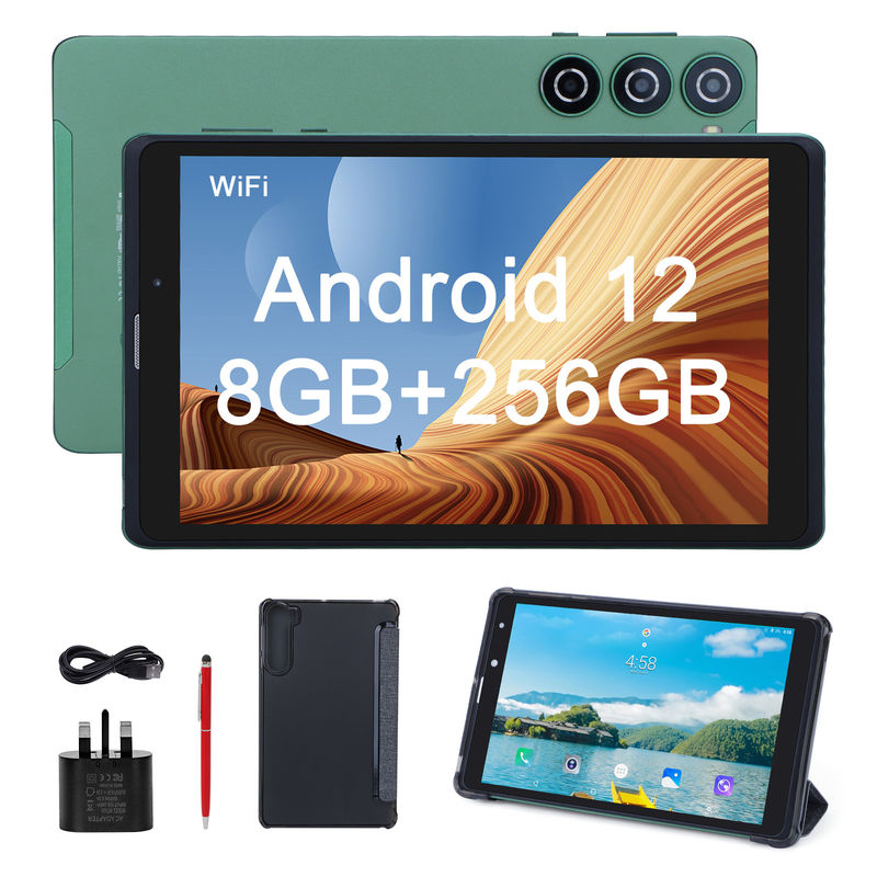 C-Idee Sim-Unterstützung Grünes Tablet PC 8GB RAM 256GB ROM 800x1280 IPS HD Bildschirm Tablet mit Gehäuse CM835
