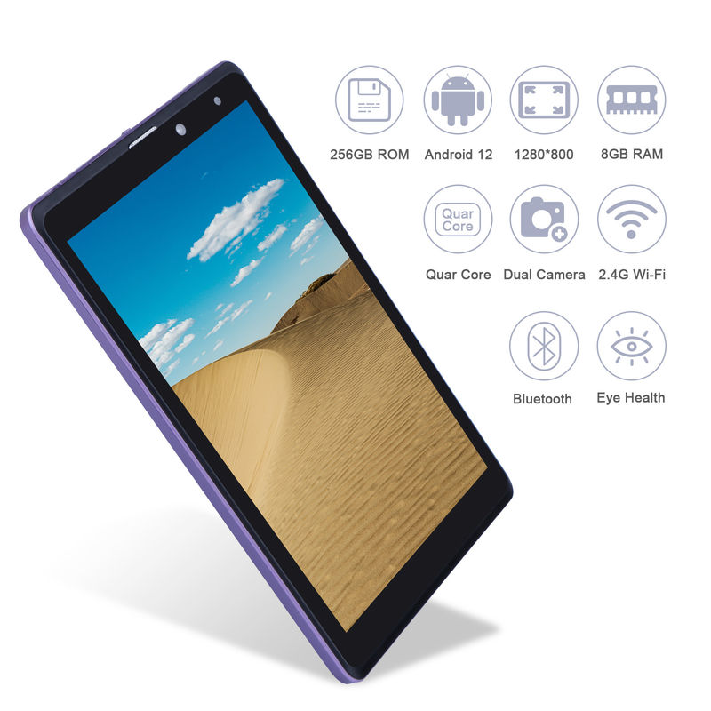 C-Idee Android 12 Tabletten Lila Portable Reading Langer Akkulaufzeit TF-Karte Erweiterbare HD-Bildschirm-Tabletten mit Gehäuse CM835
