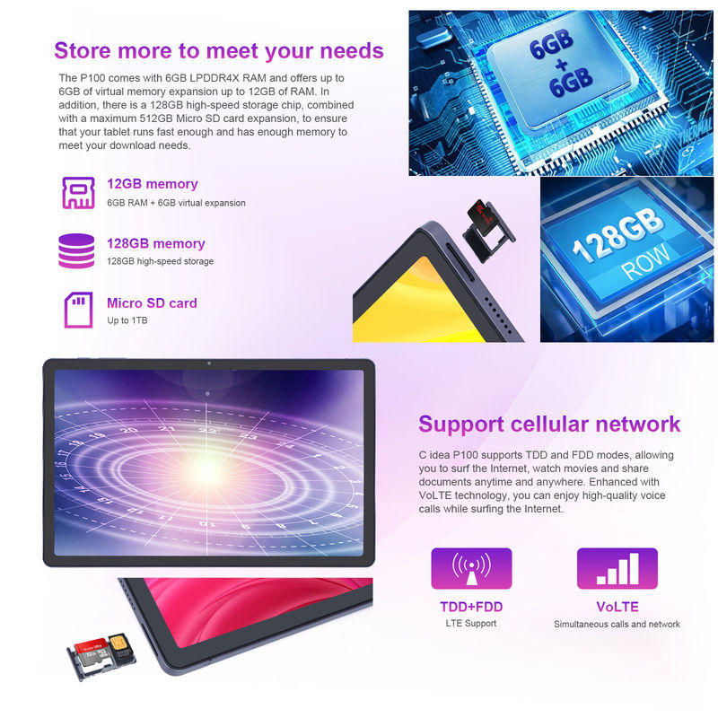 C-Idee 10,95 Zoll Android 13 Tablet 12 GB RAM 128 GB ROM Modell CM100