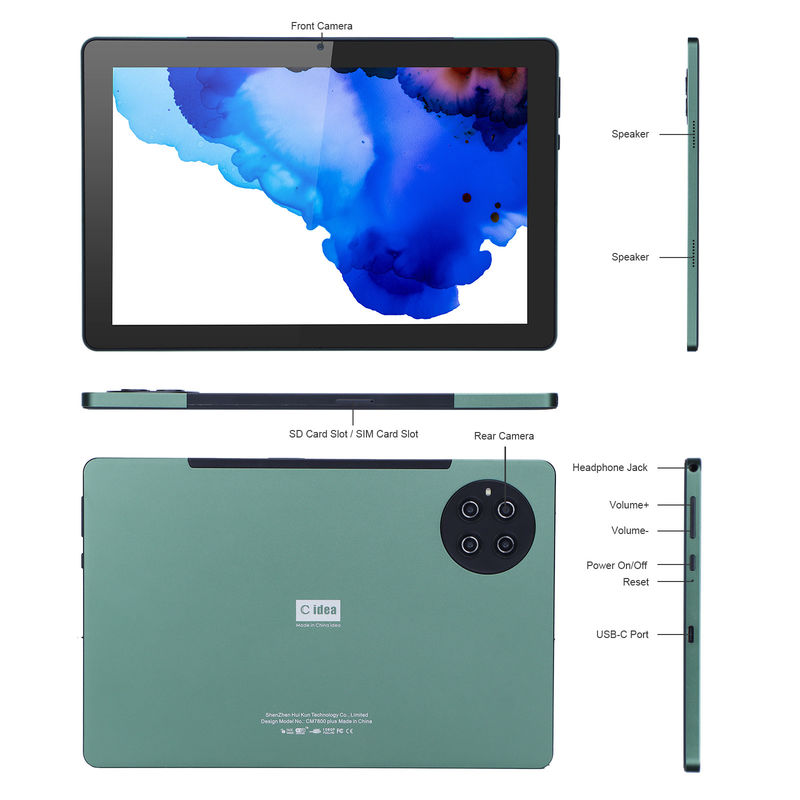 C-Idee 9,7 Zoll Android 12 Tablet 8 GB RAM 512 GB ROM Modell CM7800 Grün