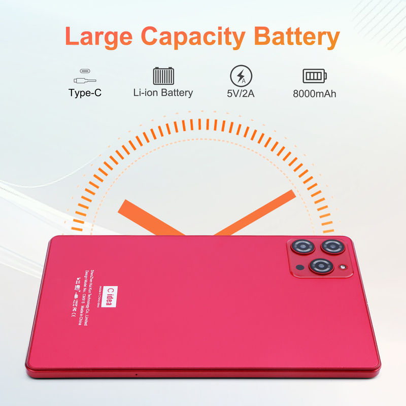 C-Idee 9 Zoll Android 12 Tablet 8 GB RAM 512 GB ROM 5MP + 8MP Dual Camera WIFI Tablet mit SIM CM915 (rot)