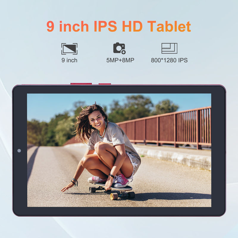 C-Idee 9 Zoll Android 12 Tablet 8 GB RAM 512 GB ROM 5MP + 8MP Dual Camera WIFI Tablet mit SIM CM915 (rot)
