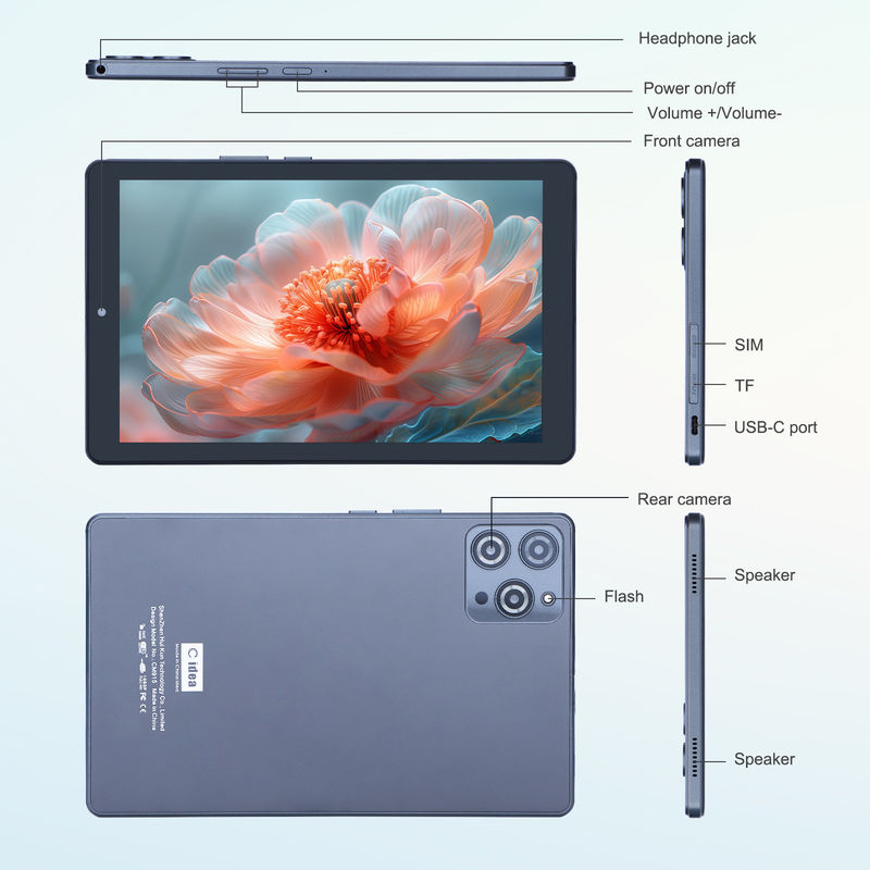 C-Idee 9 Zoll Android 12 Tablet 8 GB RAM 512 GB ROM 5MP + 8MP Dual Camera WIFI Tablet mit SIM CM915 (Grau)