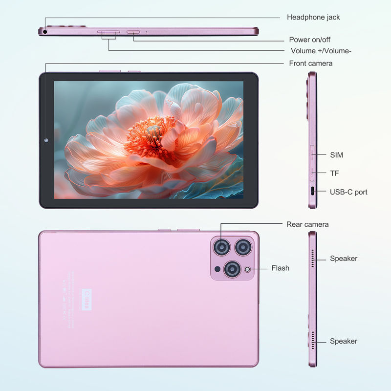 C-Idee 9 Zoll Android 12 Tablet 8 GB RAM 512 GB ROM 5MP + 8MP Dual Camera WIFI Tablet mit SIM CM915 (Pink)