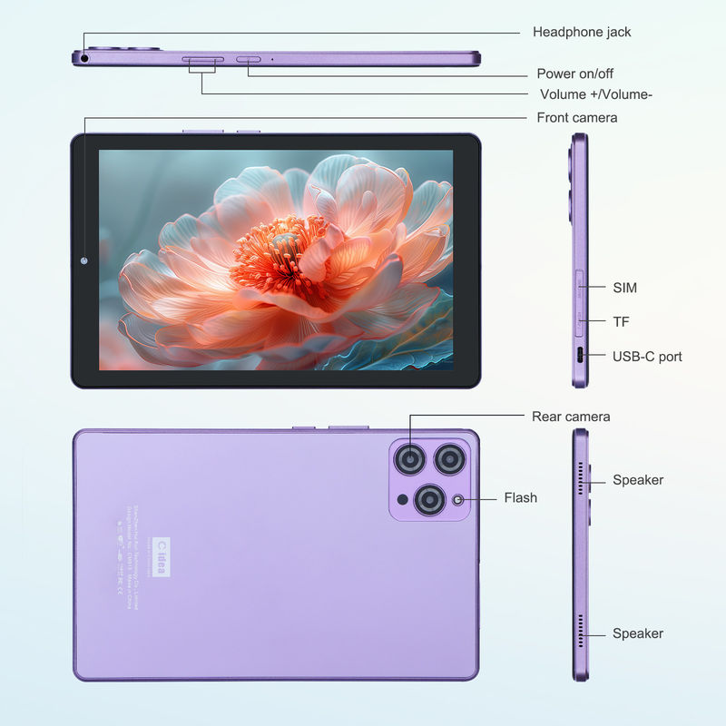 C-Idee 9 Zoll Android 12 Tablet 8 GB RAM 512 GB ROM 5MP + 8MP Dual Camera WIFI Tablet mit SIM CM915 (Purple)