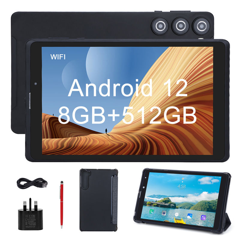 C-Idee 8 Zoll Android Tablet PC Hersteller mit Android 12 Quad Core 8GB+512GB Speicherplatz IPS HD Display CM835 ((schwarz)