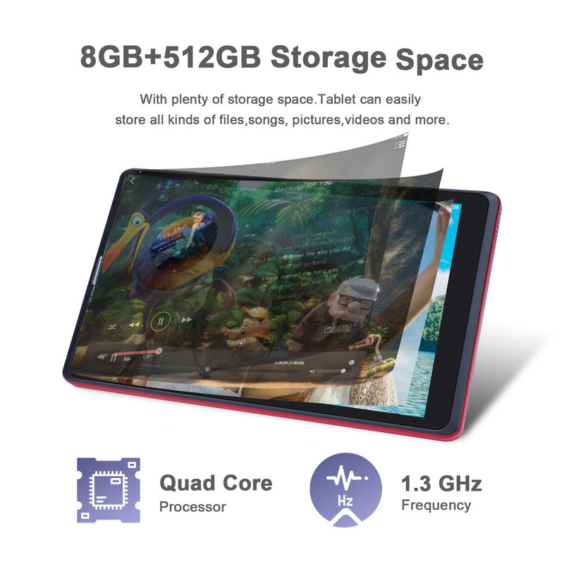 C-Idee 8 Zoll Android Tablet PC Hersteller mit Android 12 Quad Core 8GB+512GB Speicherplatz IPS HD Display CM835 ((rot)