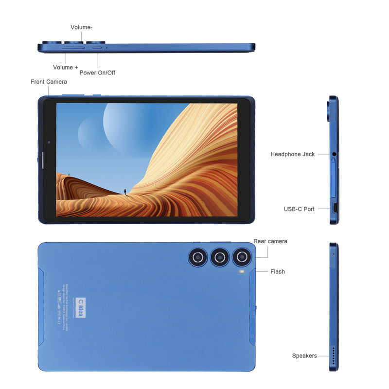 C-Idee 8 Zoll Android Tablet PC Hersteller mit Android 12 Quad Core 8GB+512GB Speicherplatz IPS HD Display CM835 ((blau)
