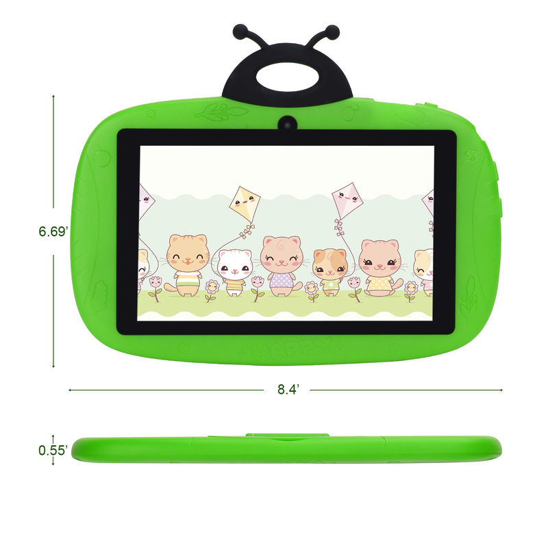 C-Idee Dual Camera WiFi 7 Zoll Tablet PC Android Kinder für Kleinkinder Lernen 128 GB mit Fall/Kids App CM75 (grün)