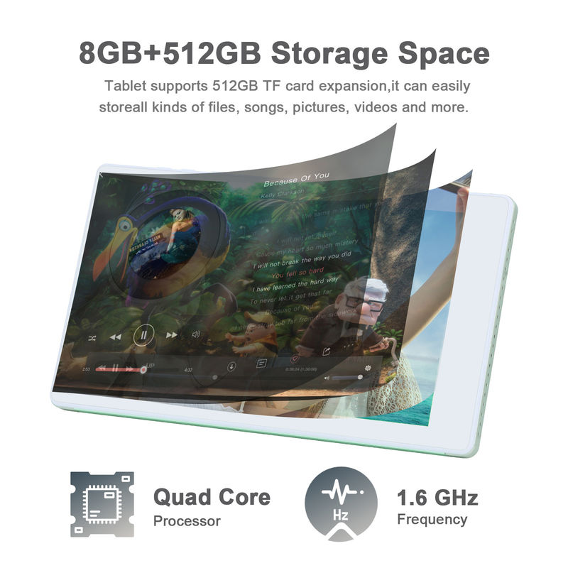 C Idee 7 Zoll Android Smart Tablets 8+512 GB Quad-Core WiFi Tablet HD Touchscreen CM513 ((Grün)