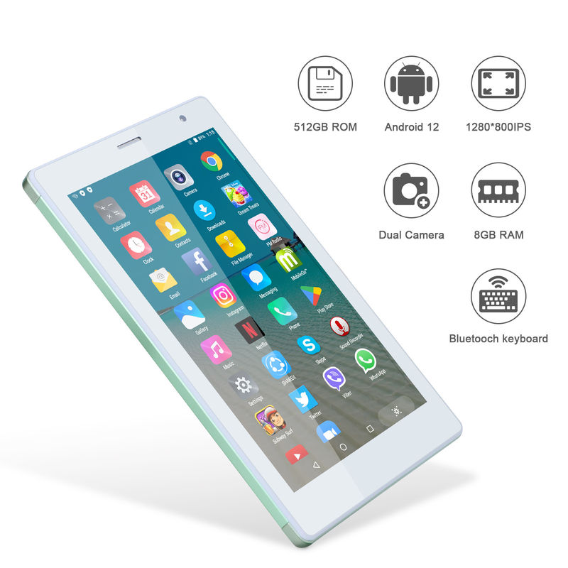 C Idee 7 Zoll Android Smart Tablets 8+512 GB Quad-Core WiFi Tablet HD Touchscreen CM513 ((Grün)