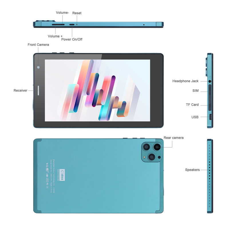 C-Idee 7 Zoll Android Smart Tablets 8+512GB Quad-Core WiFi Tablet HD Touchscreen CM513 ((Blau)