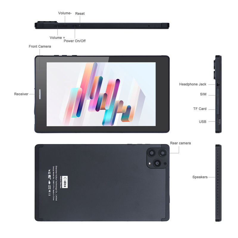 C Idee 7 Zoll Android Smart Tablets 8+512 GB Quad-Core WiFi Tablet HD Touch Screen CM513 ((Schwarz)
