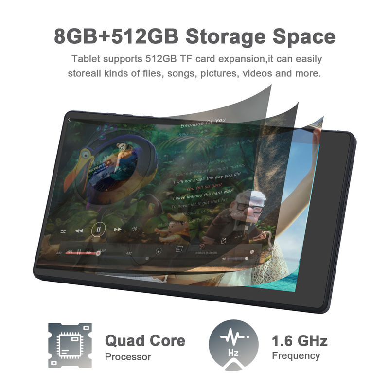 C Idee 7 Zoll Android Smart Tablets 8+512 GB Quad-Core WiFi Tablet HD Touch Screen CM513 ((Schwarz)