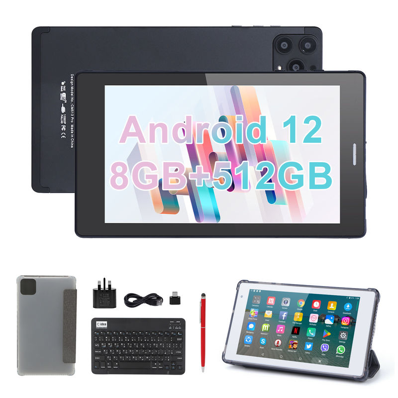 C Idee 7 Zoll Android Smart Tablets 8+512 GB Quad-Core WiFi Tablet HD Touch Screen CM513 ((Schwarz)