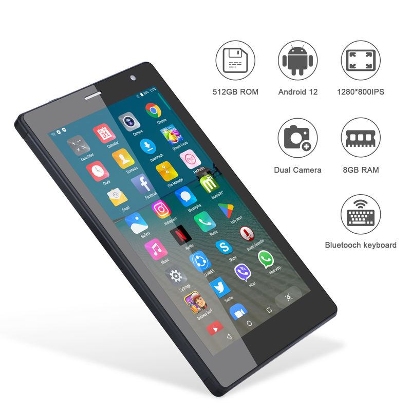 C Idee 7 Zoll Android Smart Tablets 8+512 GB Quad-Core WiFi Tablet HD Touch Screen CM513 ((Schwarz)