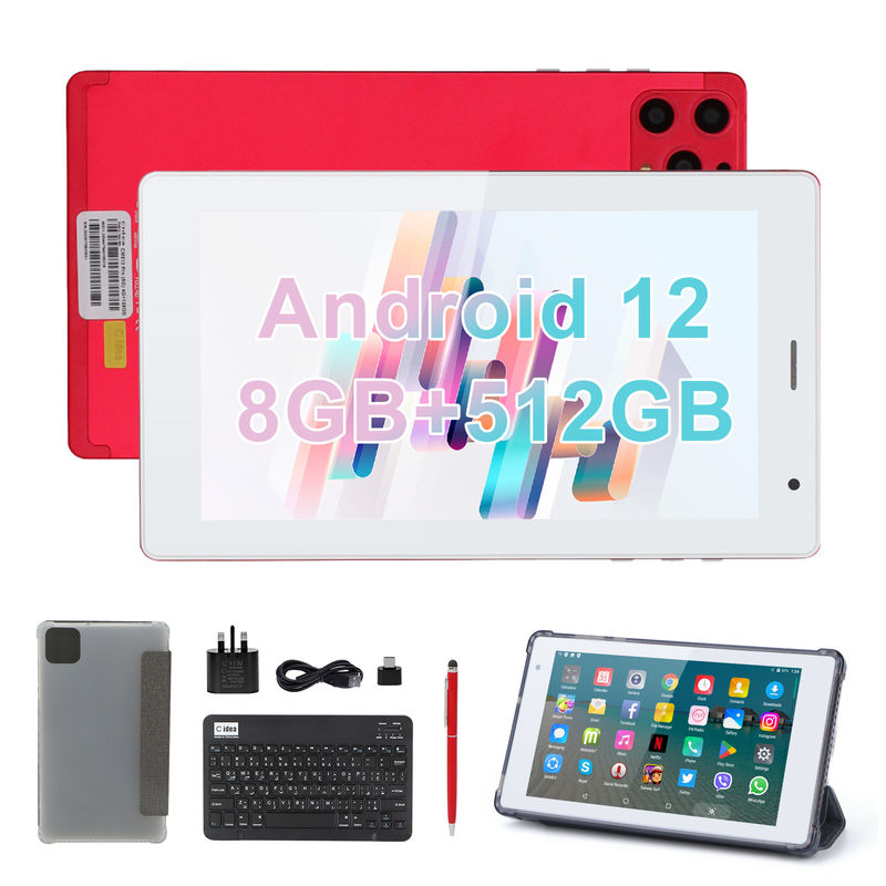 C-Idee 7 Zoll Android Smart Tablets 8+512 GB Quad-Core WiFi Tablet HD Touchscreen CM513 ((Rot)