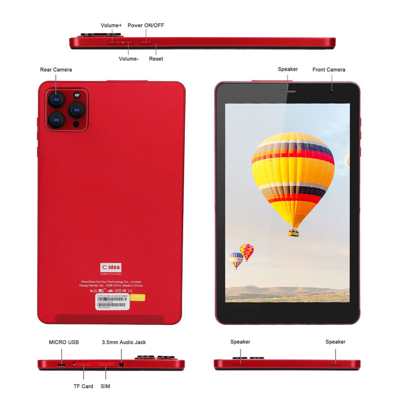 C-Idee 1280x800 IPS 8 Zoll Android Tablet HD Touchscreen GPS WLAN Dual Kamera 8000mAh Batterie CM813-Rot