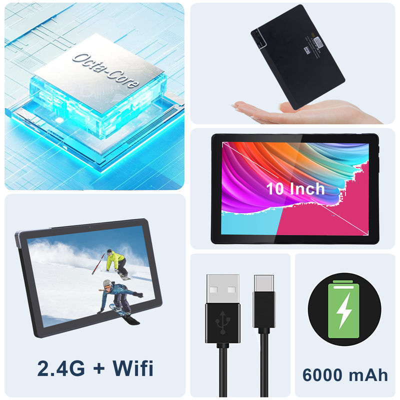C Idee 800x1280 IPS 10 Zoll Tablet PC mit Gehäuse 256GB ROM Quad Core Dual 5MP+8MP Kamera HD IPS Display CM7000 Schwarz