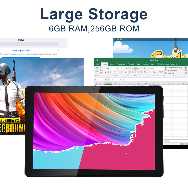 C Idee 800x1280 IPS 10 Zoll Tablet PC mit Gehäuse 256GB ROM Quad Core Dual 5MP+8MP Kamera HD IPS Display CM7000 Schwarz