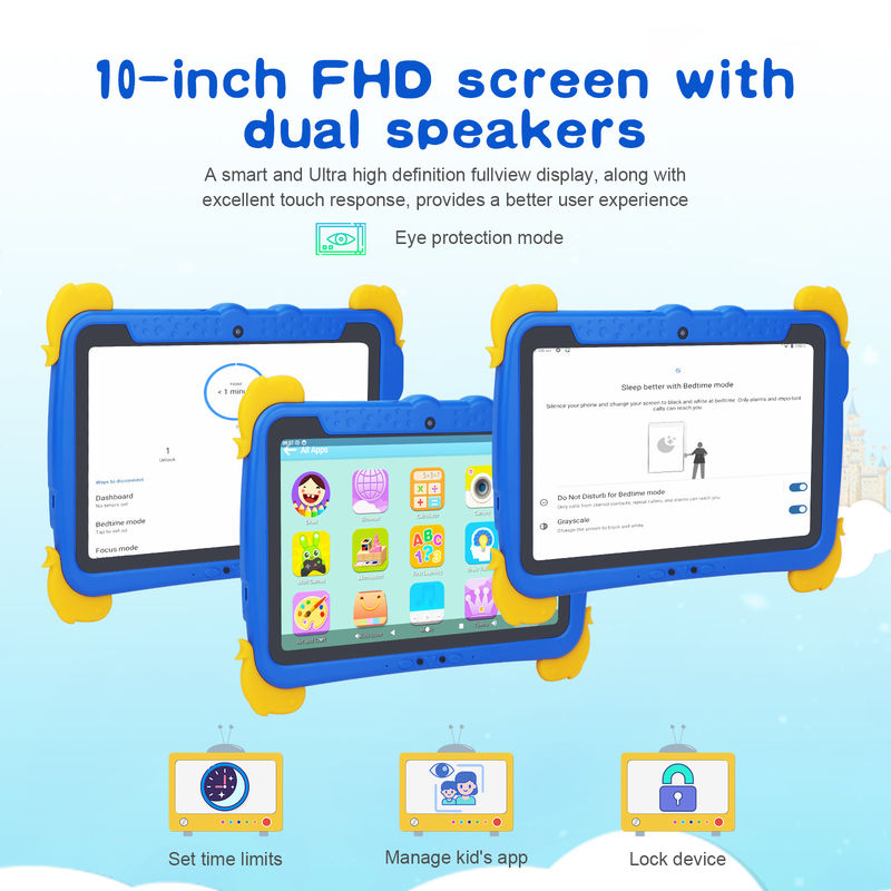 C-Idea Kinder Tablet PC 10,1 Zoll 800*1280 HD IPS Bildschirm mit vorinstalliertem iwawa Dual WiFi und Dual Kameras P1150