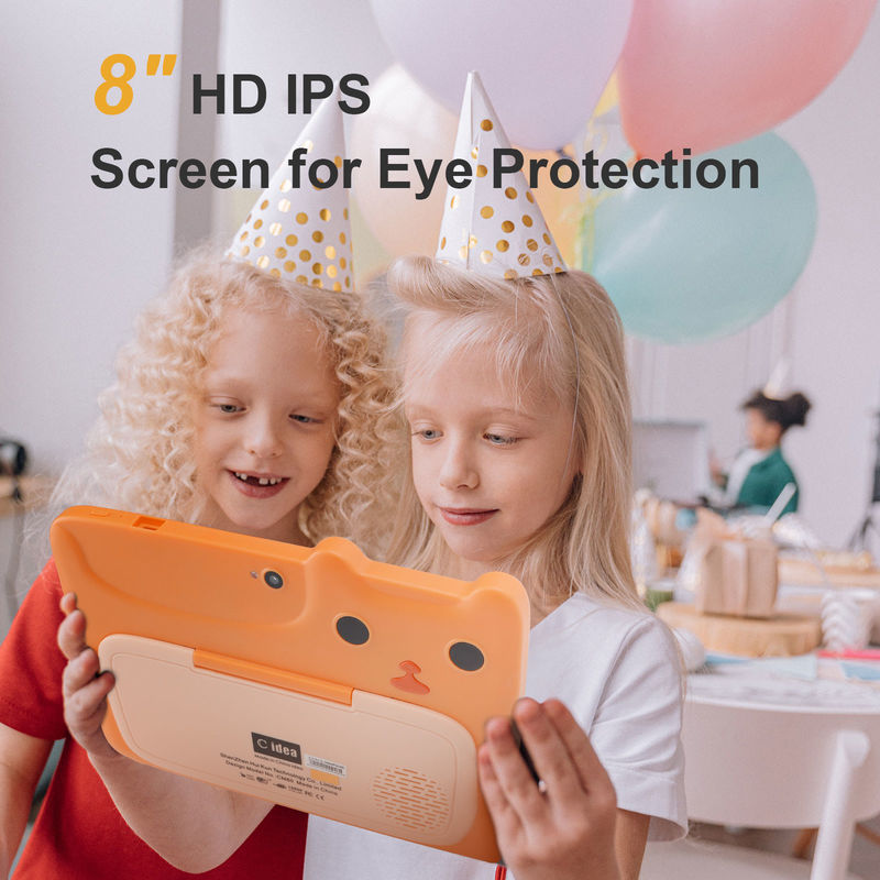 C-Idee 7 Zoll Tablet Kidspad mit 4 GB RAM + 64 GB ROM HD IPS Sicherheits-Augen-Schutz für Baby CM80 Orange
