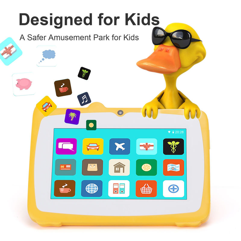 C-Idee 7 Zoll Android Kids Learning Tablet 64 GB + 32 GB Erweiterbarer Speicher HD Dual Kamera 2MP + 2MP CM80 Gelb