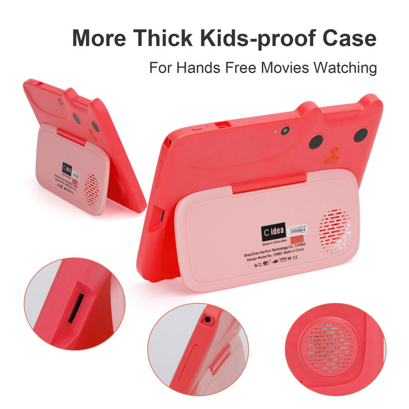 C-Idee Bildungs-Tablet 7 Zoll Kidspad mit Kind Proof Case Großer Akku 5000mAh IWAWA Vorinstalliert CM80Red