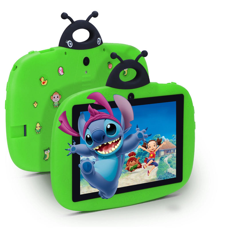 C-Idee Dual Camera WiFi 7 Zoll Tablet PC Android Kinder für Kleinkinder Lernen 128 GB mit Fall/Kids App CM75 (grün)