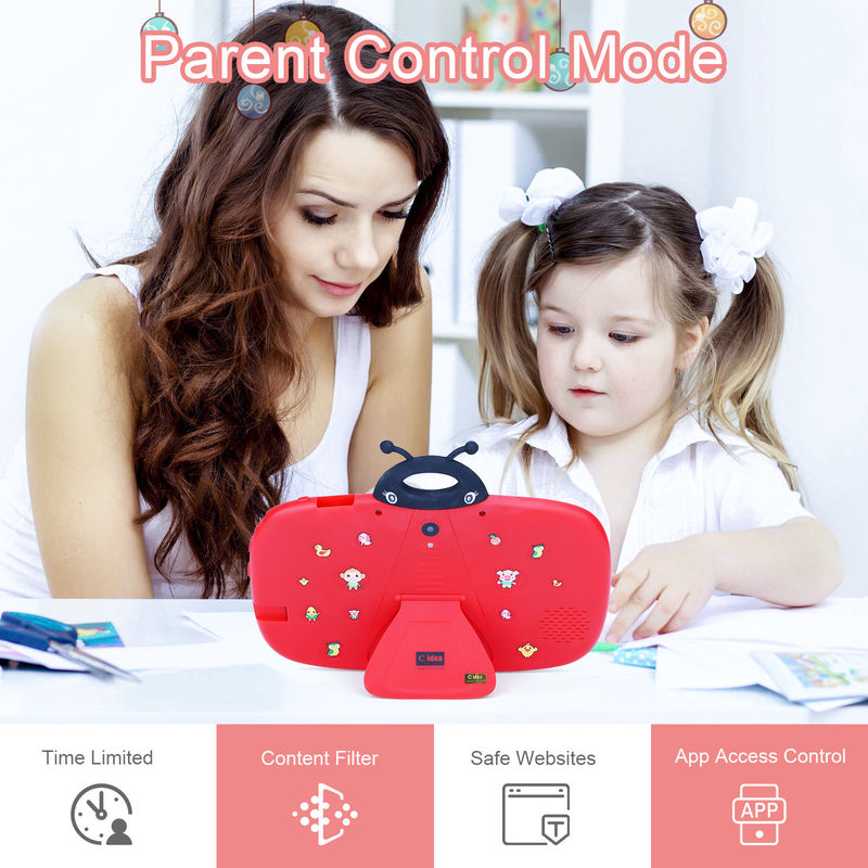 C IdeeKinderlernenC Idee 7 Zoll WIFI Tablet Android 12 32GB+32GB Erweiterbarer Speicher CM77Rot