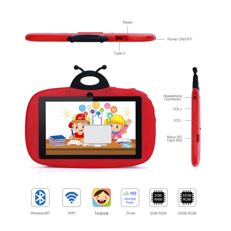 C-Idee Kinder Android 7 Zoll Touchscreen Tablet 6+128GB Speicherplatz Freier Gehäuse WIFI Doppelkamera CM75