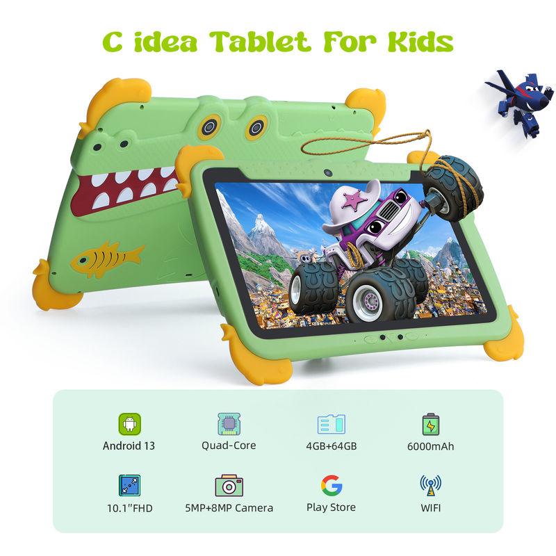 C Idea Kids Tablet 10,1 Zoll Android Tablet PC mit Gehäuse Augenschutz 1280*800 Bildschirm Vorinstallation IWAWA für Bildung