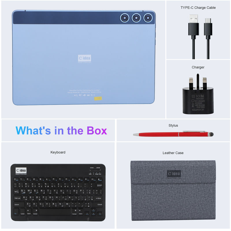 C Idee Android Tablet WIFI 5G Tablet 10,1 Zoll Dual Kamera 8 GB RAM 512 GB mit Tastatur Maus SIM-Unterstützung für Studenten