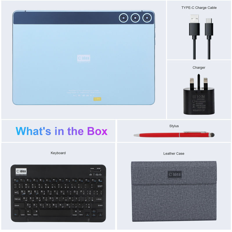C-Idee 10,1 Zoll Smart Tablet 10000mAh Batterie 8 GB + 512 GB mit Bluetooth-Tastatur und SIM-Support für das Lernen