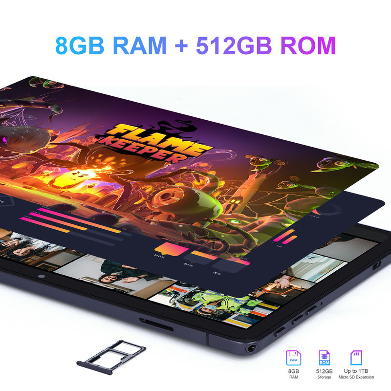 C-Idee 10,1 Zoll Android Tablet Dual Camera 8GB RAM 512GB ROM WIFI 5G Tablet mit Tastatur Maus SIM-Unterstützung für die Schule