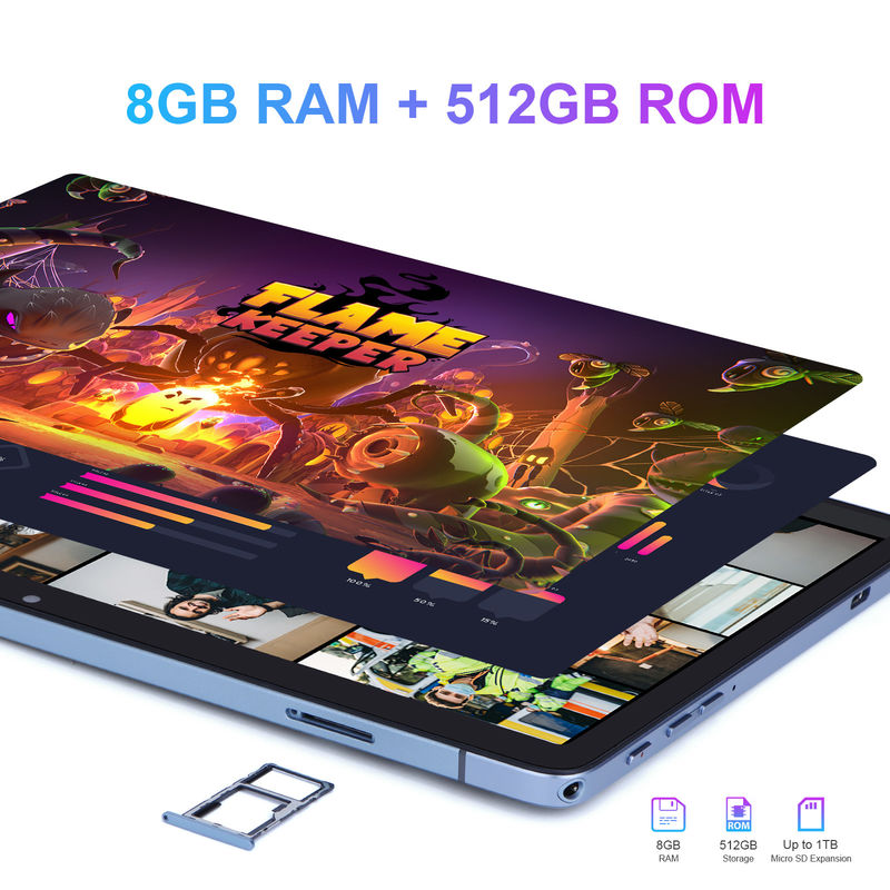 C Idea Android Tablet 10,1 Zoll Großbildschirm 8 GB RAM 512 GB WIFI 5G Tablet mit Tastatur Maus SIM-Unterstützung für Studenten