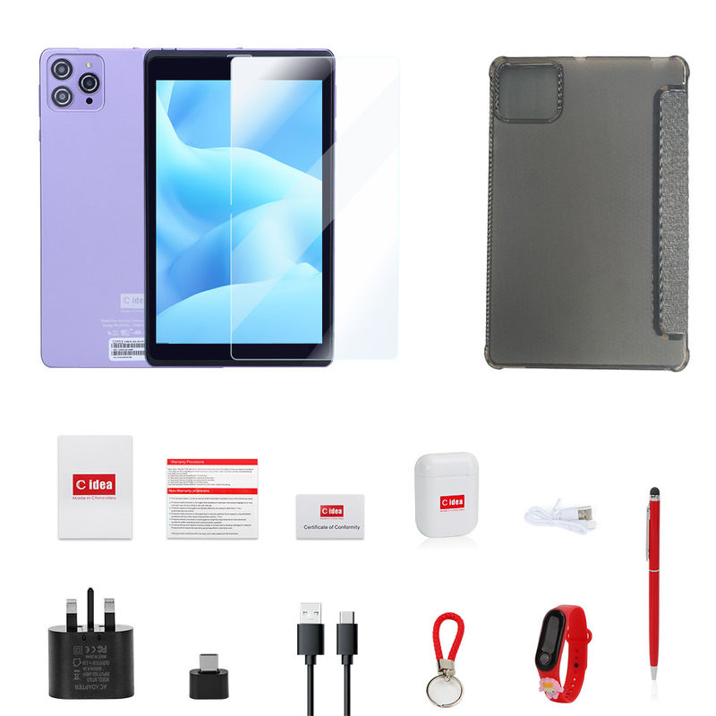 C Idea Portable 8 In Android Tablet PC 8 GB RAM 512 GB Android 12 Tablet IPS HD Anzeige Vierkern CM818-Purple