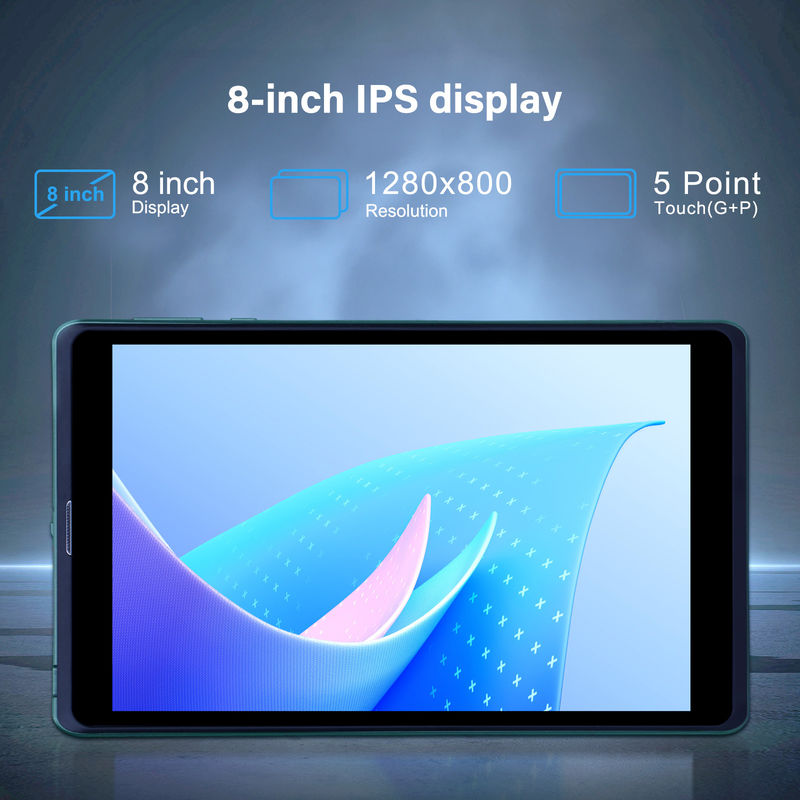 C Idee 8 Zoll Android Tablet PC mit Android 12 Betriebssystem Quad-Core CPU 8 GB RAM 512 GB Speicher IPS HD Display CM818-Grün