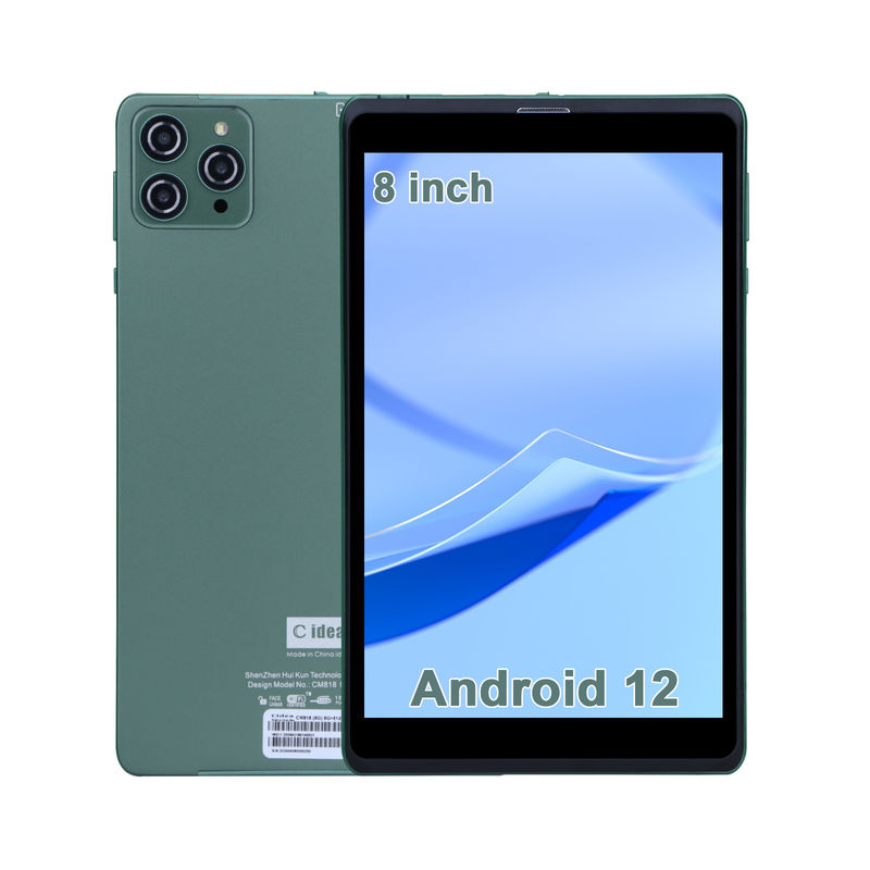 C Idee 8 Zoll Android Tablet PC mit Android 12 Betriebssystem Quad-Core CPU 8 GB RAM 512 GB Speicher IPS HD Display CM818-Grün
