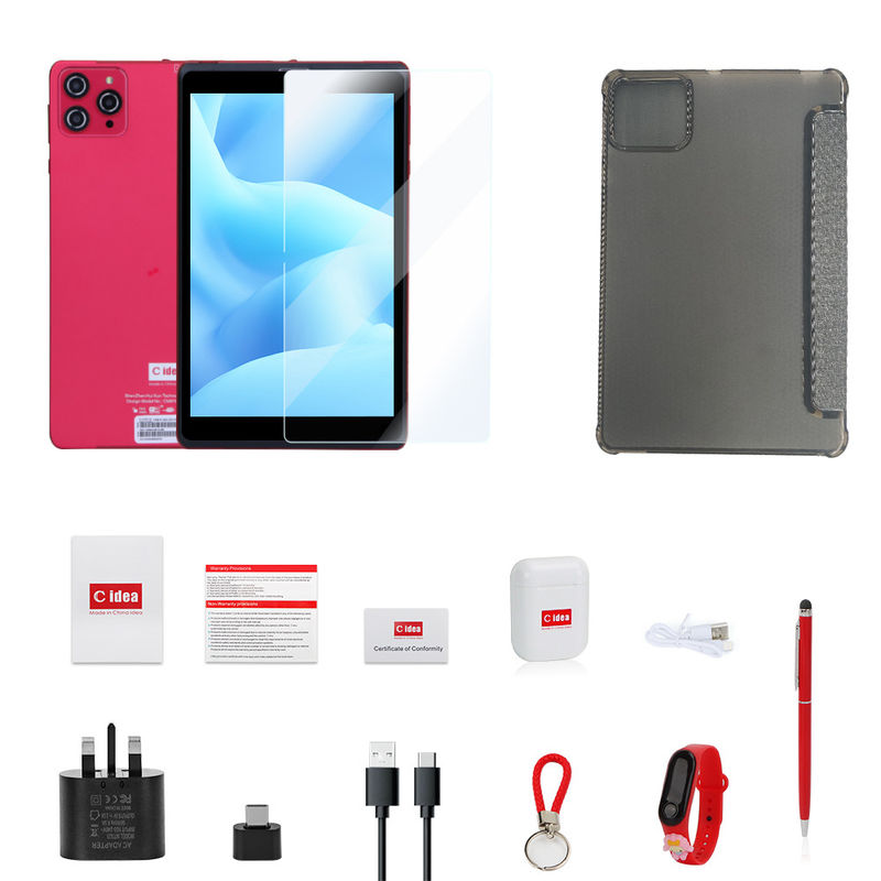 C Idee 8 Zoll Android 12 Tablet 8 GB RAM 512 GB ROM 8000mAh Batterie 5+8MP Kamera für Studenten mit SIM-Unterstützung CM818-rot
