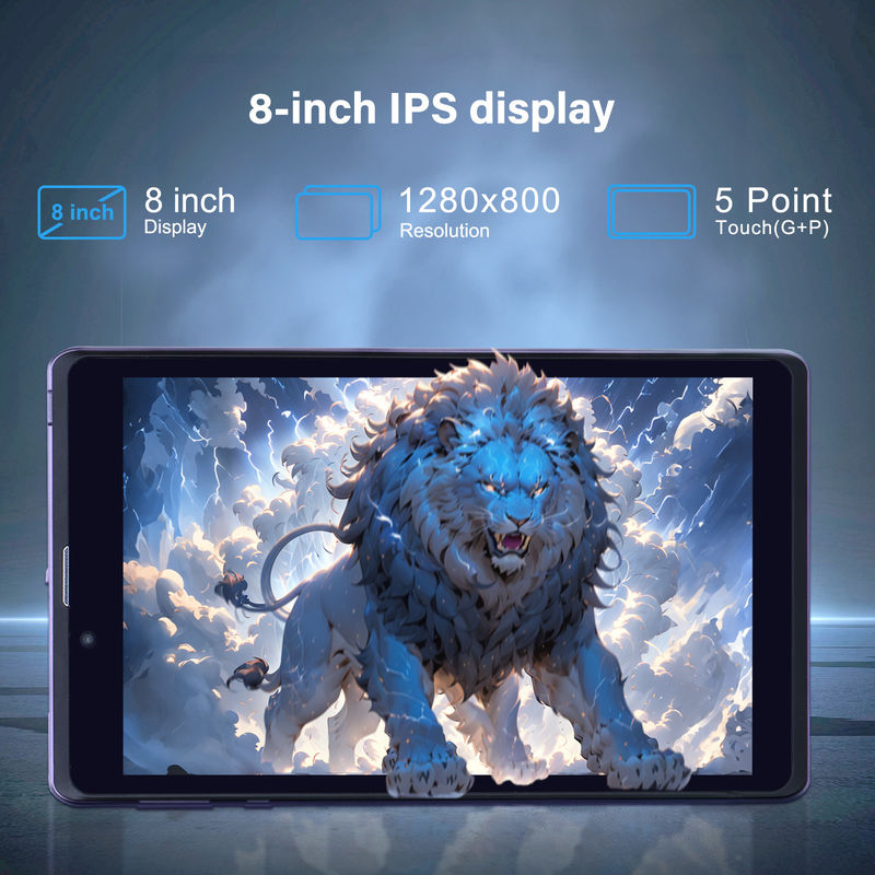 C Idea Portable 8 In Android Tablet PC 8 GB RAM 512 GB Android 12 Tablet IPS HD Anzeige Vierkern CM818-Purple