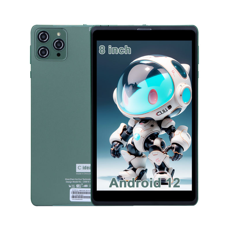 C-Idee Portable 8 Zoll Android Tablet PC mit Android 12 Quad-Core CPU 8 GB RAM 512 GB Speicher IPS HD Display CM818-Grün