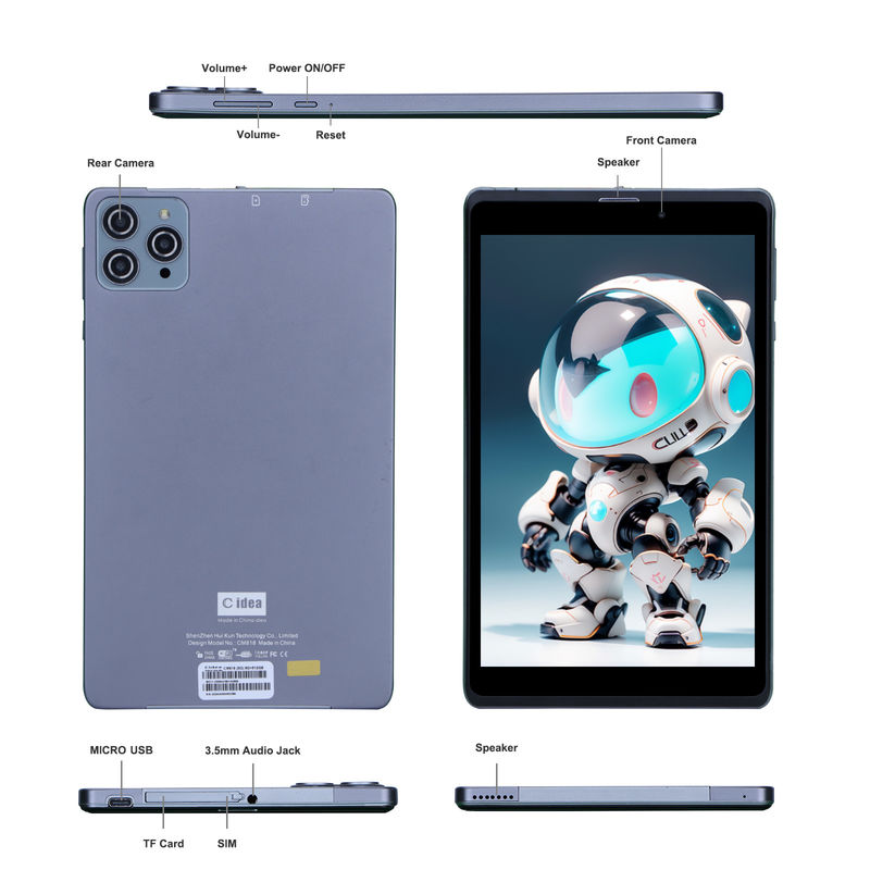 C Idee Android Tablet PC Dual Kamera 8 Zoll 1280x800 IPS HD Display Android 12 Tablets für Jugendliche CM818-Grau