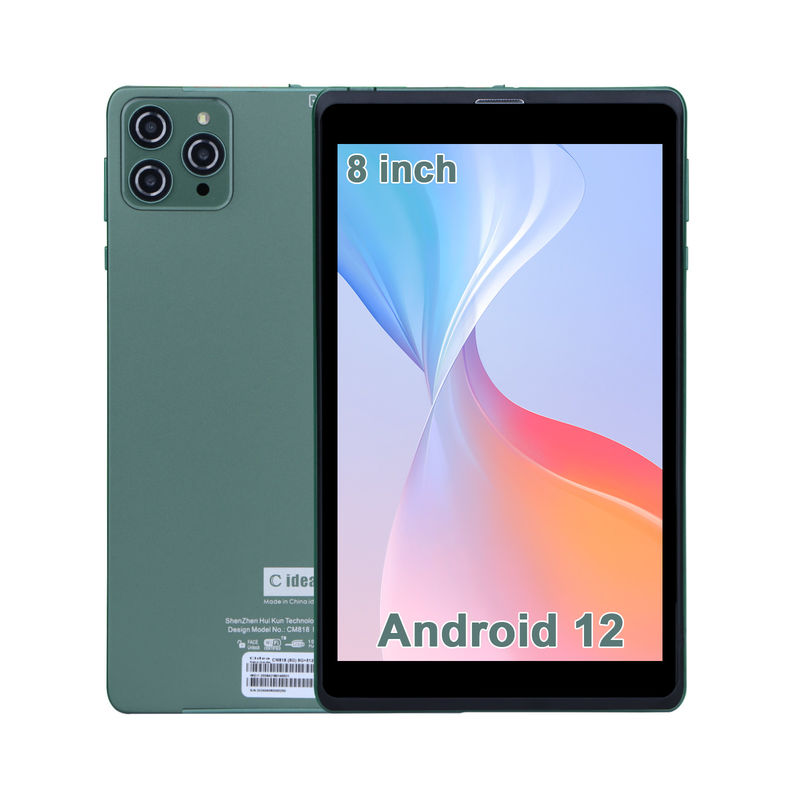 C Idee 8 Zoll Android Tablet PC mit Android 12 Betriebssystem Quad-Core CPU 8 GB RAM 512 GB Speicher IPS HD Display CM818-Grün